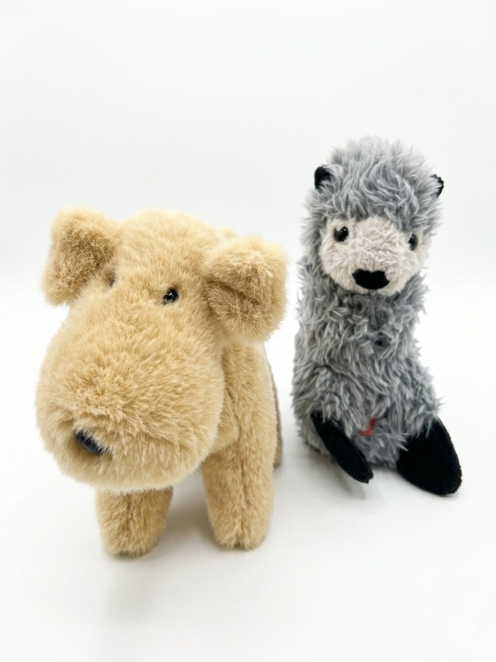Douglas Plush Lot Dog Puppy & Hedgehog Stuffed Animal Soft Toy Bundle 2pc 7”